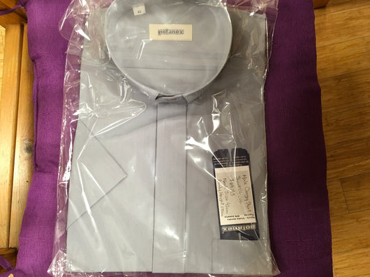 Clergy Shirt (Short sleeve, grey, size 42, neck size 16.5) - Polanex