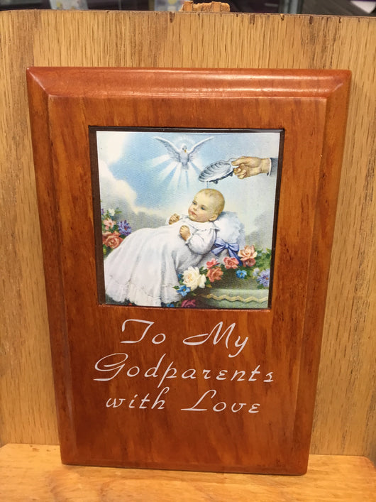 To My Godparents Wooden Plaque