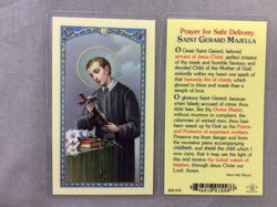 Saint Gerard Prayer for Safe Delivery  Prayer Card