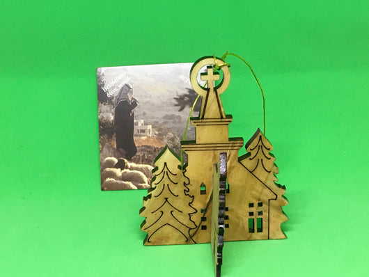 Shomali Christmas Ornament 3D Church & Trees