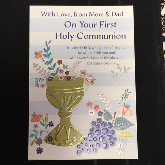 Greeting Card- With Love From Mom & Dad On Your First Holy Communion