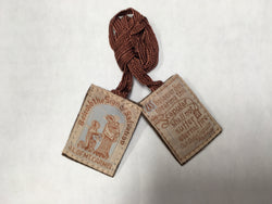 Brown Scapular, Stitched Cloth With felt Back