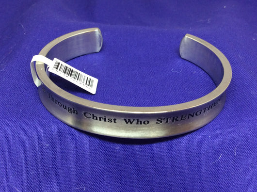 Sterling Silver Cuff Bracelet - I Can Do All Things