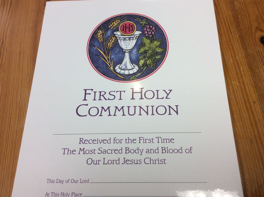 First Holy Communion  Silver Certificate