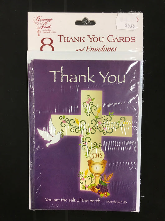 Thank You Communion Cards and Envelopes Hang Up Pack