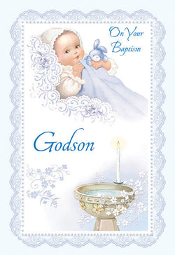 Greetings of Faith - On your Baptism Godson - Greeting Card