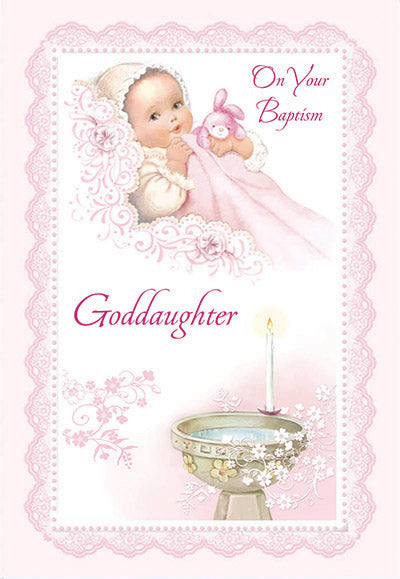 Greetings of Faith - On your Baptism Goddaughter - Greeting Card