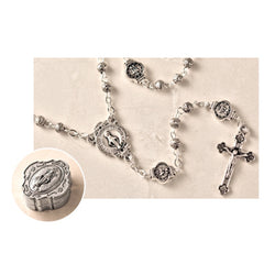 Metal Rosary with Metal Case Our Lady of Grace 14”
