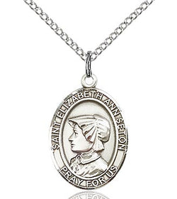 BLISS - Saint Elizabeth Ann Seton Sterling Silver Medal and Chain.