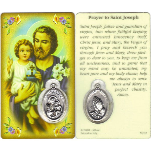 Saint Joseph Prayer to  Embedded Medal
