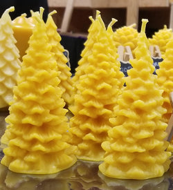 Blue Hive Bees Small Tree Beeswax Candle